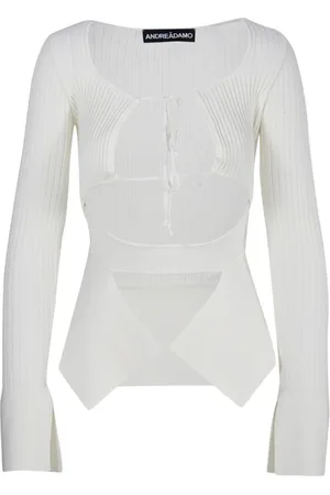 ANDREA ADAMO Top, Dame, Hvid, M, Uld, T-shirts