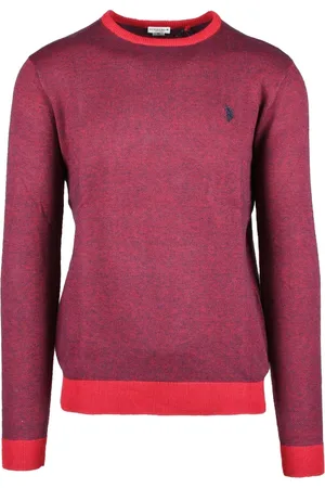 U.S. Polo Assn. Strik, Herre, Rød, XL, Herre Bordeaux Sweater