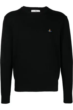 Vivienne Westwood Strik, Herre, Sort, XL, Uld, Sort rund hals herreskjorte