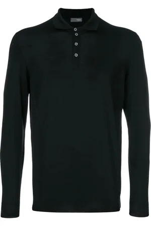 DRUMOHR Top, Herre, Sort, 3XL, Sort Merino Polo Shirt