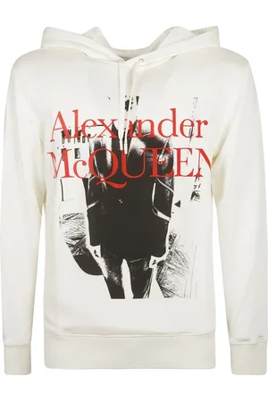 Alexander McQueen Sweathshirts & Hoodies, Herre, Hvid, S, Bomuld, Printet hættetrøje