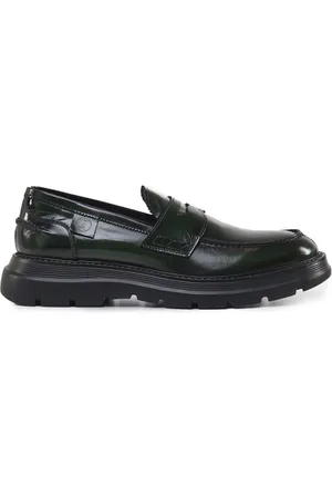 Giuliano Galiano Sko, Herre, Grøn, 40 EU, Læder, Loafers