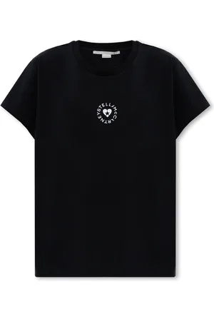 Stella McCartney Top, Dame, Sort, 2XS, Bomuld, T-shirt med logo