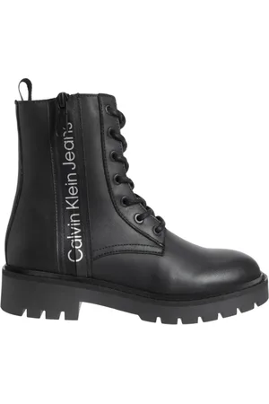 Calvin Klein Sko, Dame, Sort, 39 EU, Læder, Sort Bekæmp Laceup Ankelstøvle