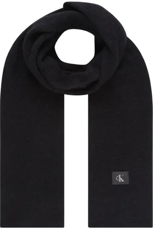 Calvin Klein Tilbehør, Dame, Sort, ONE SIZE, Uld, Sort Monogram Tørklæde