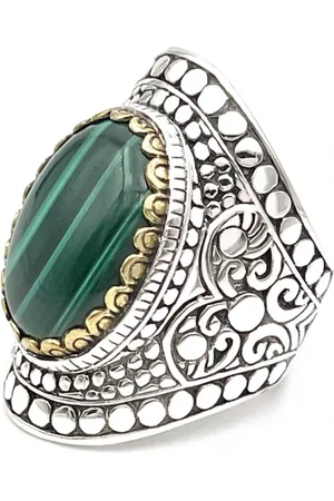 Jalan Jalan Tilbehør, unisex, Flerfarvet, 60 MM, 925 Sterling Sølv Malakit Ring