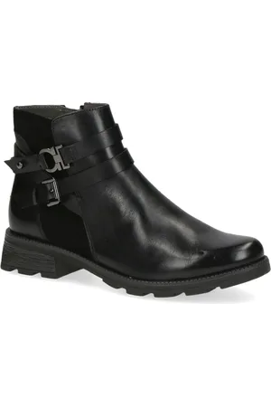 Caprice Sko, Dame, Sort, 37 EU, Læder, Sorte Casual Lukkede Booties