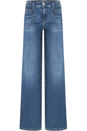Cambio Jeans, Dame, Blå, L, Bomuld, Vidde Ben Jeans til Vinterbrug