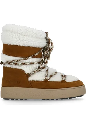 Moon Boot Sko, Dame, Brun, 42 EU, Læder, Brun Læder Shearling Støvler