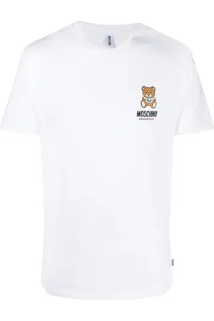 Moschino Top, Herre, Hvid, 2XL, Bomuld, Hvid Stretch Bomuld T-Shirt