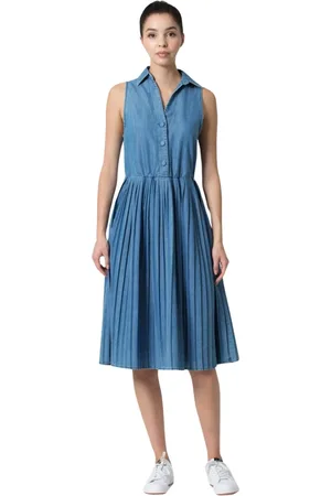 Kocca Kjole, Dame, Blå, L, Denim, Denim Ærmeløs Midi Kjole