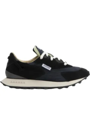 RUN OF Sko, Herre, Sort, 41 EU, Læder, Sporty/Chic sorte sneakers