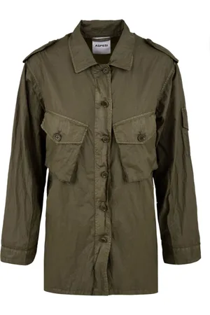 Aspesi Jakke, Dame, Grøn, 2XS, Uld, Militærstil Skjorter