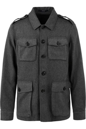 DRUMOHR Jakke, Herre, Grå, 2XL, Uld, Grå Jakke til Mænd