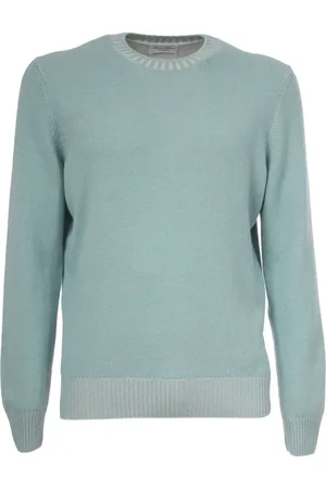 Gran Sasso Strik, Herre, Grøn, 3XL, Cashmere, Slim Fit Crew Neck Cashmere Sweater