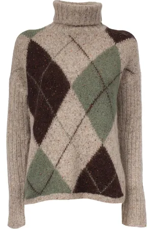 Gran Sasso Strik, Dame, , M, Uld, Diamondmønster Højhalset Sweater