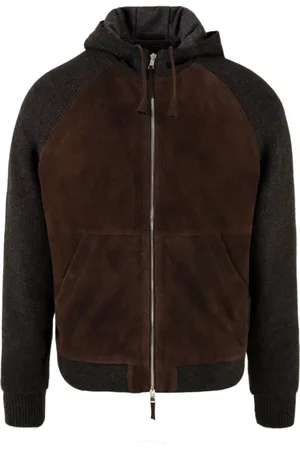 THE JACK LEATHERS Jakke, Herre, Brun, XL, Læder, Dorian Knit Læderjakke
