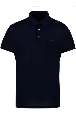 MOORER Top, Herre, Blå, L, Uld, Blå Polo Shirt Peschici-JTP V0929