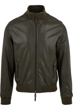 THE JACK LEATHERS Jakke, Herre, Grøn, 2XL, Læder, Derek Rib Tank Grøn Læderjakker