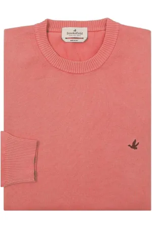 BROOKSFIELD Strik, Herre, Rød, 3XL, Bomuld, Bomuld Crewneck Pullover