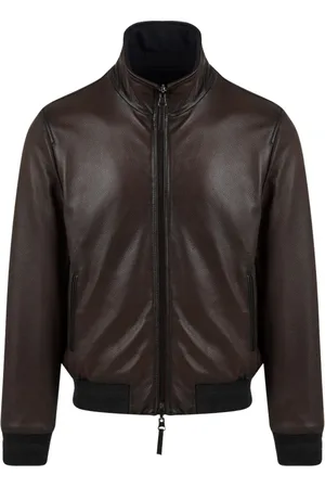 THE JACK LEATHERS Jakke, Herre, Brun, XL, Læder, Omvendelige Læderfrakker med Lynlås foran