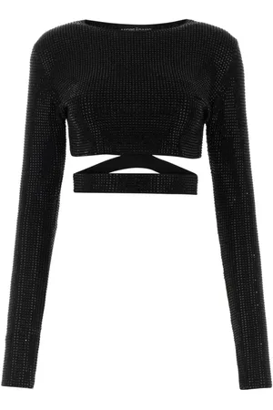 ANDREA ADAMO Top, Dame, Sort, S, Uld, Pyntet Viskose Blandet Top