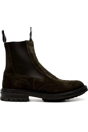 TRICKERS Sko, Herre, Grøn, 44 EU, Suede, Henry Suede Earth Grøn Støvle