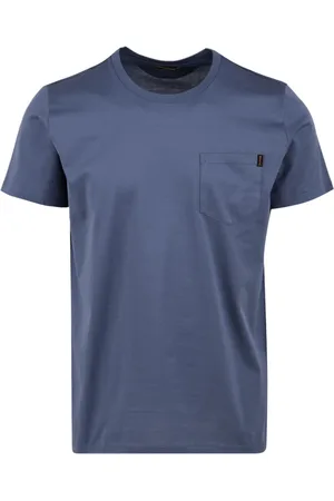 MOORER Top, Herre, Blå, M, Bomuld, Blå T-shirts og Polos