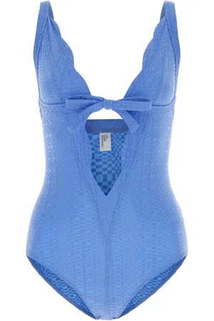 Lisa Marie Fernandez Badetøj, Dame, Blå, XS, Scallop Bow Badedragt i Cerulean Blå