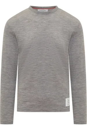 Thom Browne Top, Herre, Grå, M, Uld, Uld Jersey LS Tee