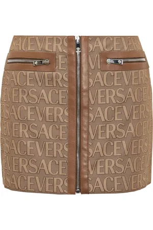 VERSACE Nederdel, Dame, Brun, XS, Uld, Moderne Nederdel til Kvinder