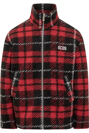 GCDS Jakke, Herre, Rød, M, Uld, Tartan Sponge Jakke