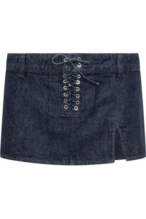 Ludovic De Saint Sernin Nederdel, Dame, Blå, M, Denim, Snøret Mini Nederdel