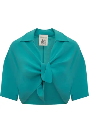 SEMICOUTURE Bluser & Skjorter, Dame, Blå, 2XS, Uld, Chelsie Skjorte