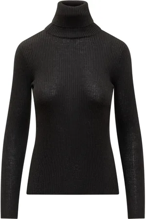 Jucca Strik, Dame, Sort, S, Uld, Ribbet Turtleneck Sweater