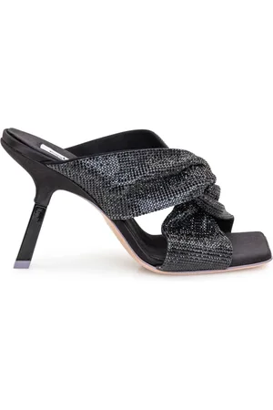 Sebastian Sko, Dame, Sort, 38 1/2 EU, Strass Mule Sandaler