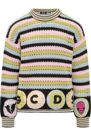 GCDS Strik, Herre, Flerfarvet, M, Uld, Hæklet Sweater