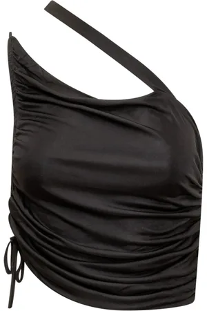 ANDREA ADAMO Top, Dame, Sort, S, Uld, Mono Skulder Top