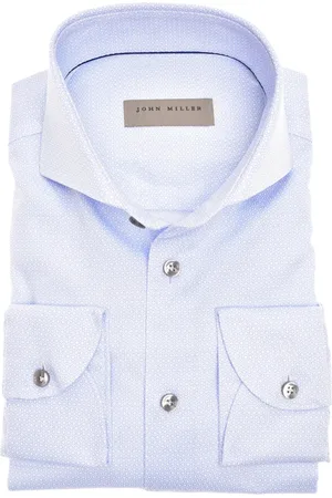 john miller Skjorte, Herre, Blå, 3XL, Bomuld, Blå langærmede skjorter