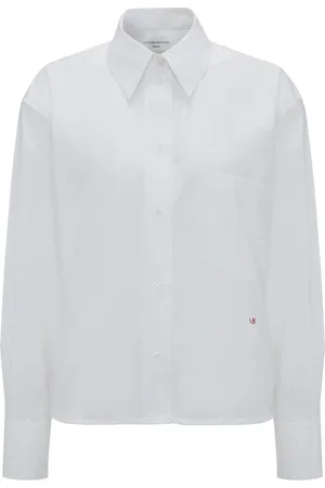 Victoria Beckham Bluser & Skjorter, Dame, Hvid, XS, Kortærmet Skjorte