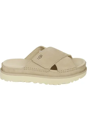 UGG Sko, Dame, Brun, 41 EU, Beige Ruskind Kryds Sandal