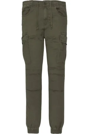 Schott NYC Bukser, Herre, Grøn, W30, Bomuld, Cargo Stretch Multipocket Bukser