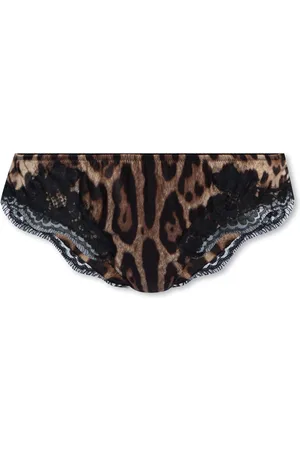 Dolce & Gabbana Undertøj, Dame, Brun, S, Bomuld, Trusser med dyremotiv