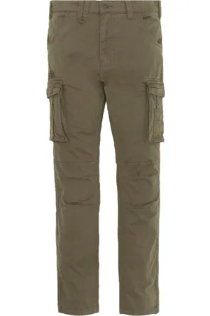 Schott NYC Bukser, Herre, Grøn, W34, Polyester, Cargo bukser med flere lommer