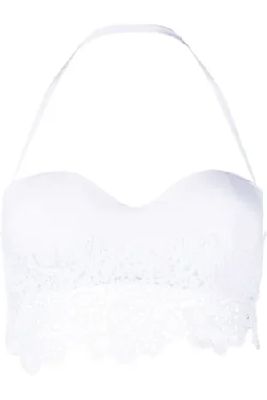 ERMANNO SCERVINO Undertøj, Dame, Hvid, M, Polyester, Hvid Blonde Bandeau Bikini Top