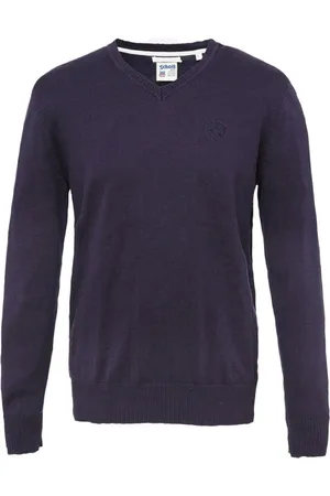 Schott NYC Sweathshirts & Hoodies, Herre, Blå, 2XL, Bomuld, 100% Bomuld V-Hals Trøje - Tons: les Bleus