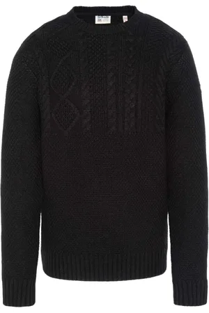 Schott NYC Strik, Herre, Sort, 2XL, Uld, Round-neck Knitwear