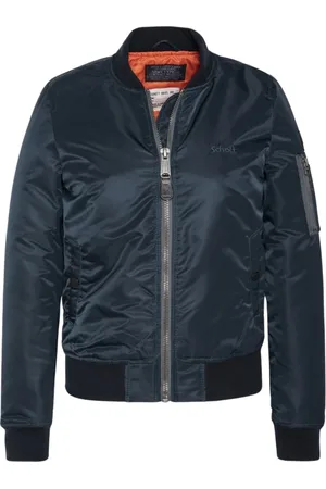Schott NYC Jakke, Herre, Blå, XS, Uld, Broderet Logo Bomberjakke