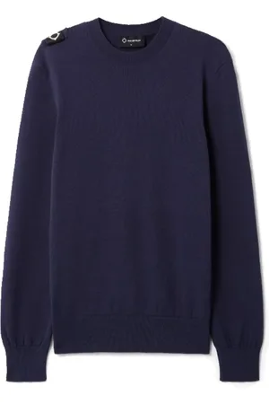 MA.STRUM Strik, Herre, Blå, M, Bomuld, Crew Neck Strik i Ink Navy