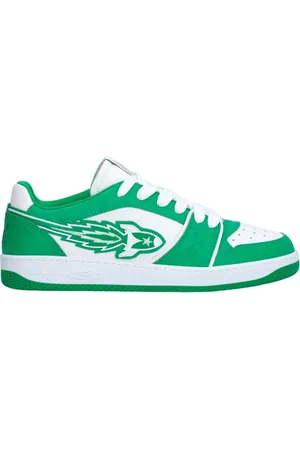 ENTERPRISE JAPAN Sko, Dame, Grøn, 37 EU, Læder, Læder Sneakers med Stjerne Patch Logo